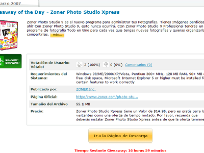 Ya está Online la Versión al Español de Giveaway of the Day