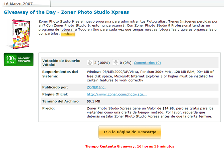 Captura de pantalla de Giveaway of the Day en Español