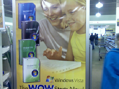 Error de Diseño en Publicidad de Windows Vista, ¡Wow!