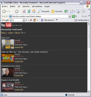YouTube Móvil Captura