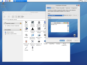El Panel de Control de Windows XP con Flyakite OS X activado