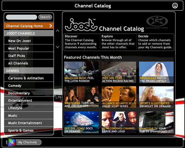 Joost: Su Lista de Canales… Muchos :D