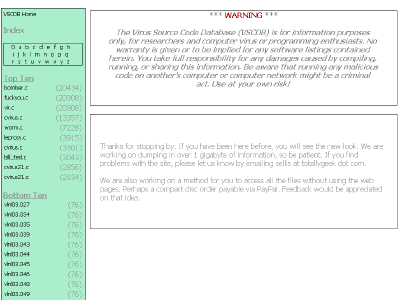Virus Source Code Database: Busca Códigos Fuentes de Virus