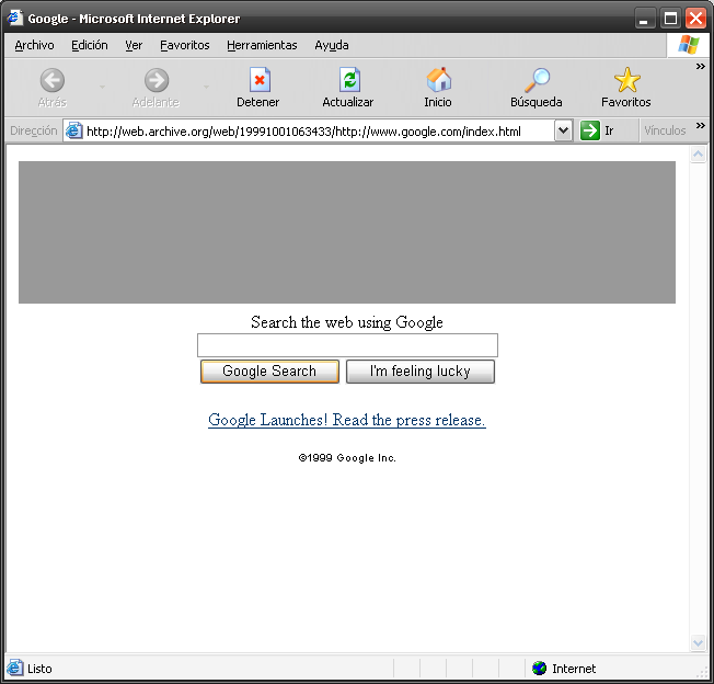 Imagen de Google en 1999