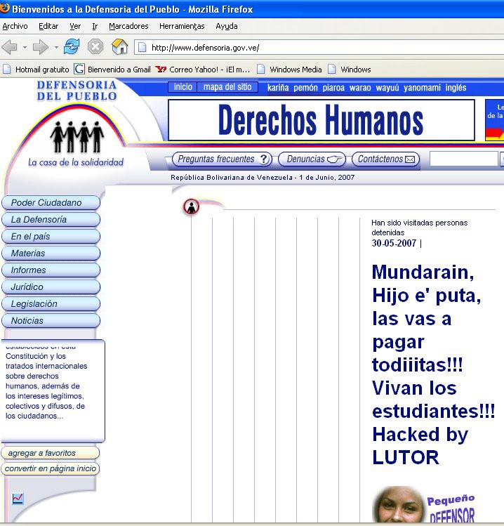 Hackeo a Páginas Gubernamentales en Protesta del Cierre de RCTV