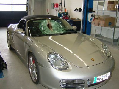 ¿Cómo queda un Porsche cuando choca contra un ave a 200 mph?