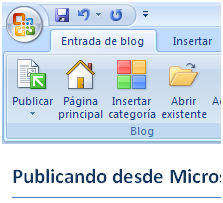 Publicando en tu Blog con Microsoft Office Word 2007