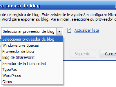 Publicando en tu Blog con Microsoft Office Word 2007