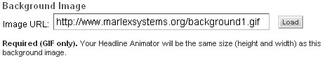 Captura de pantalla mostrando el proceso de cargar la imagen de fondo en Feedburner