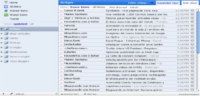 Google Reader con un con Diseño Mac OS X