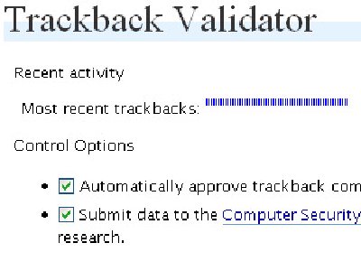 Trackback Validator, Plugin para combatir el Spam de Trackbacks en los Blogs
