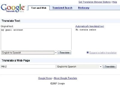Error en la Traducción de Google Translate