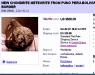 venden en eBay meteorito caído en Perú