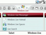 Captura de pantalla de la interfaz de WIndows Mobile 6.1