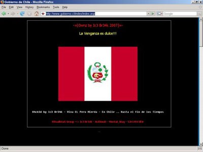 Hackeo a la web del Gobierno de Chile