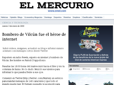 Nota El Mercurio en Internet