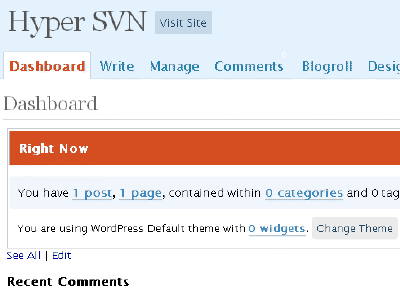 WordPress con nuevo Panel de Administración