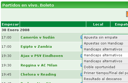 Paddypower apuesta a Partidos de Futbol