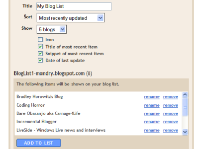Google agrega la Opción de Blogroll a Blogger