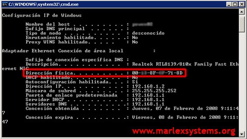Obtener una MAC Address
