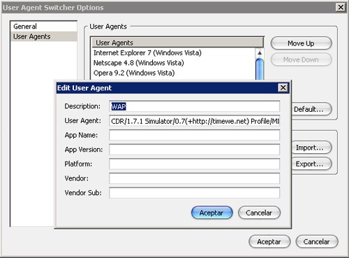 User Agent Switcher