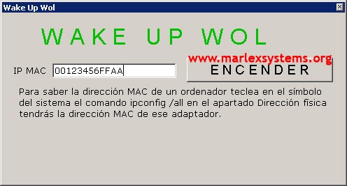 Aplicación WakeUp on LAN