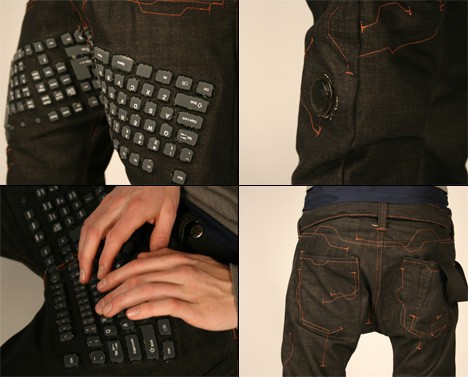 Pantalones con teclado incluído