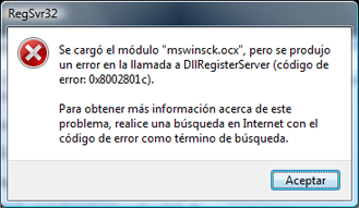 Mensaje de error en windows vista: busque su error en internet