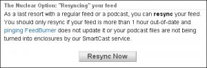 Resync Now en Feedburner
