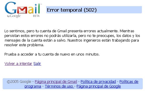 gmail con problemas