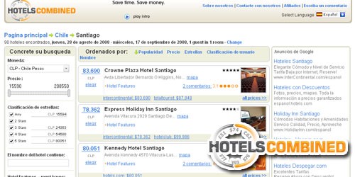 hotels combined, buscar hoteles por lugares o por descripciones