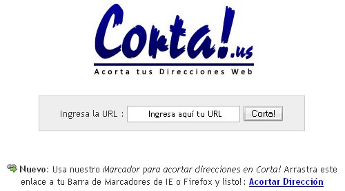 nuevo corta acortar direcciones web un click