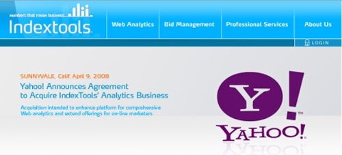 indextools yahoo web analytics
