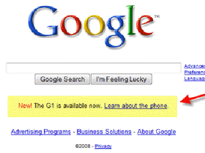 Imagina si tuvieras un enlace en la portada de Google.com