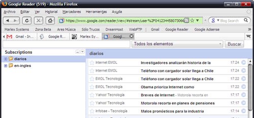google reader minimalista