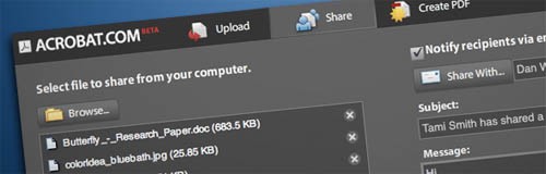 acrobat alojamiento archivos