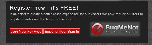 bugmenot registro