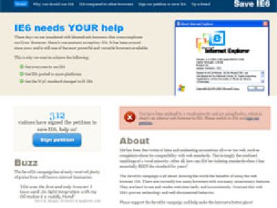Save IE 6, una curiosa campaña para ¿salvar Internet Explorer 6?
