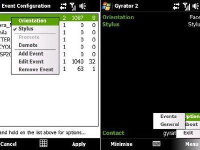 Controlar qué programas pueden girar la pantalla en el HTC Touch Diamond