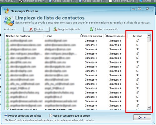 saber quien me tiene msn