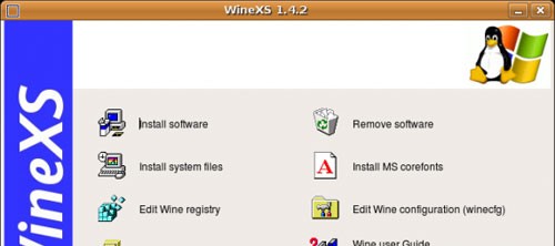 winexs editor configuracion wine interfaz