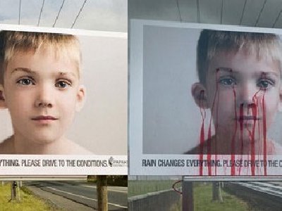 Publicidad impactante: Un cartel que sangra