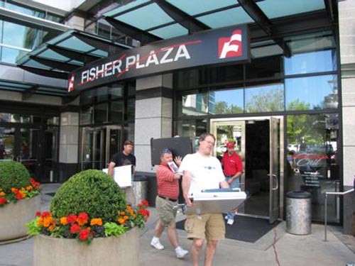 Imagen del incendio en Fisher Plaza
