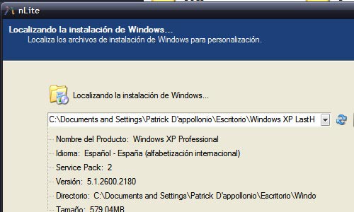 Imagen de copia de contenido de CD de Windows XP