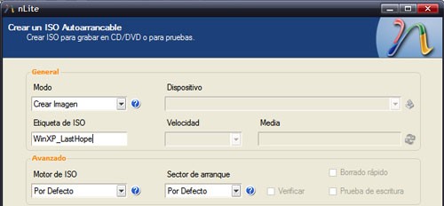 Imagen del proceso de integración en nLite