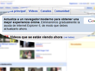 Youtube contra Internet Explorer 6