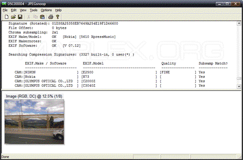 JPEGsnoop, ver información EXIF