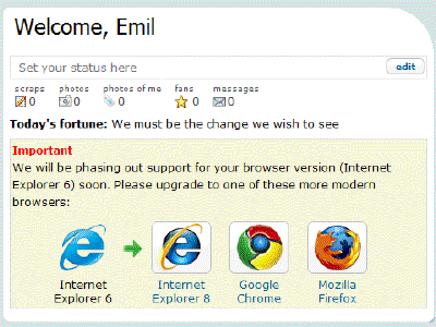 Google Orkut dejará de dar soporte a usuarios de IE6