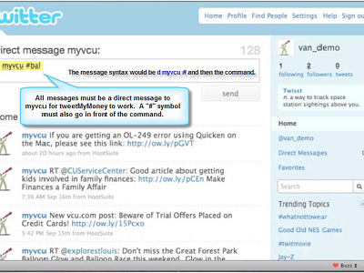 Operaciones bancarias vía Twitter