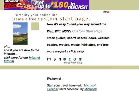Imagen de la portada original de MSN